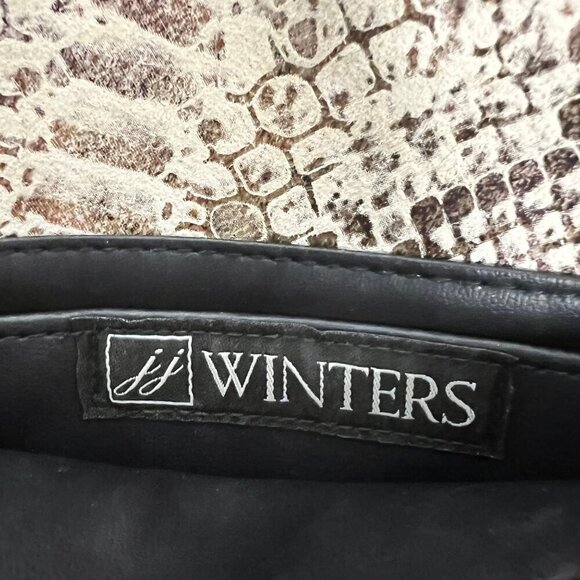 JJ Winters Leather Snake Print Crossbody Envelope Purse Chain Strap - Picture 8 of 8